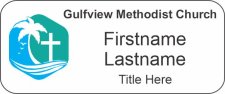 (image for) Gulfview Methodist Church White Badge with Round Corners