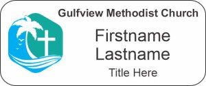 (image for) Gulfview Methodist Church White Badge with Round Corners