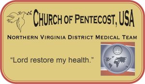(image for) Church of Pentecost, USA Medical Team Gold Badge Tagline Only