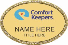 (image for) Comfort Keepers - Oval Gold Bling Badge