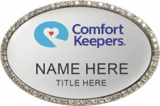 (image for) Comfort Keepers - Oval Silver Bling Badge