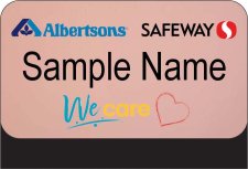 (image for) Albertsons Safeway Dual Logo We Care Rose Gold Pocket Style Name Badge
