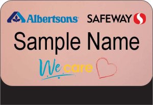 (image for) Albertsons Safeway Dual Logo We Care Rose Gold Pocket Style Name Badge