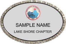 (image for) Jack and Jill of America, Inc. Oval Bling Silver badge