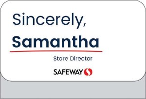 (image for) Safeway NorCal Sincerely White Pocket Name Badge