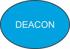 (image for) Brookside Congregational Church - Blue on White Plastic Engraved Deacon Badge