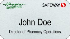 (image for) Safeway and Haggen Dual Logo Silver Name Badge