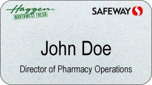 (image for) Safeway and Haggen Dual Logo Silver Name Badge