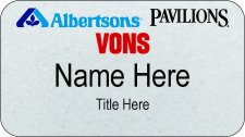 (image for) Tri-Logo Albertsons Pavilions Vons Silver Name Badge