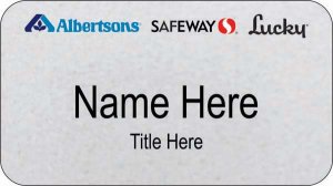 (image for) Tri-Logo Albertsons, Safeway, Lucky Silver Name Badge
