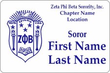 (image for) Zeta Phi Beta Sorority, Inc. Shaped White badge - White Shield