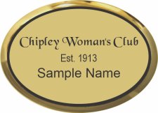 (image for) Chipley Woman's Club Oval Executive Gold Badge