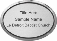(image for) Le Detroit Baptist Church Oval Executive Silver Badge