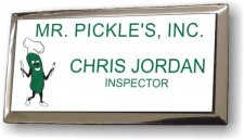 (image for) Mr. Pickle's Executive White Silver Framed Badge
