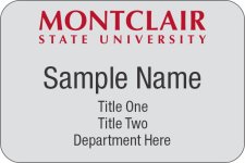 (image for) Montclair State University Standard Silver Name Badge - 3" x 2"