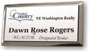 (image for) #CA1 NE Washington Realty Silver/Silver Frame Badge