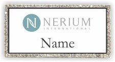 (image for) Nerium White - Silver Frame Bling Badge