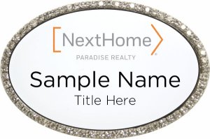 (image for) NextHome - Paradise Realty Oval Bling Silver Other Badge