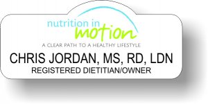 (image for) Nutrition in Motion White Shaped Badge