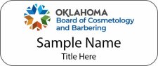 (image for) Oklahoma Board of Cosmetology Standard White Badge