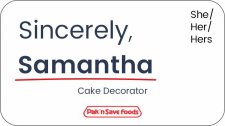 (image for) Pak 'n Save Sincerely White Name Badge Pronoun