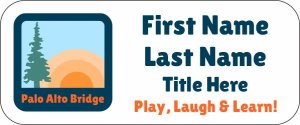 (image for) Palo Alto Bridge Center Standard White Badge - Stacked Name