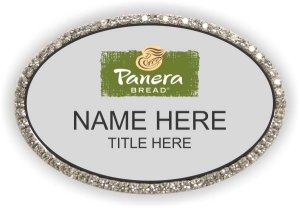 (image for) Panera Bread Oval Silver Bling Badge