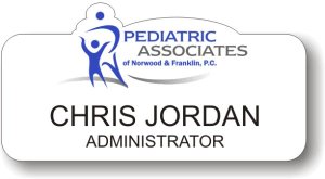 (image for) Pediatric Associates of Norwood & Frank Shaped White Badge