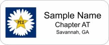 (image for) P.E.O. Chapter AT Standard White badge