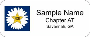(image for) P.E.O. Chapter AT Standard White badge