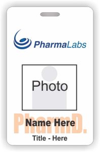 (image for) PharmaLabs Photo ID Badge Vertical (PharmD Watermark)