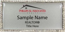 (image for) Phillips & Associates Realty Bling Silver Badge - with Additional Title