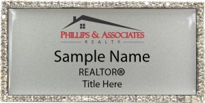 (image for) Phillips & Associates Realty Bling Silver Badge - with Additional Title