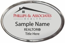 (image for) Phillips & Associates Realty Oval Prestige Polished Badge - with Additional Title