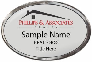 (image for) Phillips & Associates Realty Oval Prestige Polished Badge - with Additional Title