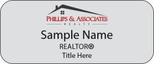 (image for) Phillips & Associates Realty Standard Silver Badge - with Additional Title
