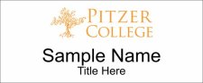 (image for) Pitzer College Standard White Square Corner badge