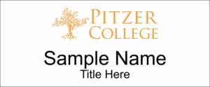 (image for) Pitzer College Standard White Square Corner badge