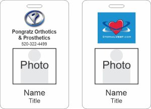 (image for) Pongratz Orthotics & Prosthetics Photo ID Vertical Double Sided badge