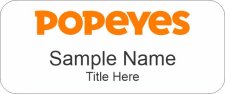 (image for) Popeyes Standard White Name Badge