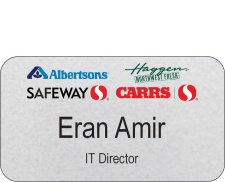 (image for) Albertsons Safeway Carrs Haggen Quad Logo Silver Name Badge