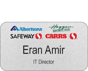 (image for) Albertsons Safeway Carrs Haggen Quad Logo Silver Name Badge