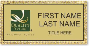(image for) Quality Suites Gold Bling Badge - Stacked Name