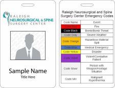 (image for) Raleigh Neurosurgical and Spine Surgery ID Vertical Double Sided badge