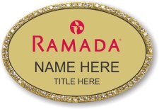 (image for) Ramada Logo B Oval Gold Bling Badge
