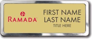 (image for) Ramada Logo B Gold Polished Frame Prestige Badge - Stacked Name