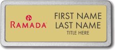 (image for) Ramada Logo B Gold Pebbled Frame Prestige Badge - Stacked Name