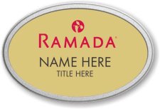 (image for) Ramada Logo B Oval Gold Pebbled Frame Prestige Badge