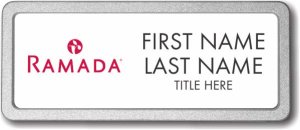 (image for) Ramada Logo B White Pebbled Frame Prestige Badge - Stacked Name