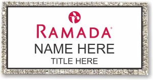 (image for) Ramada Logo B White Silver Bling Badge